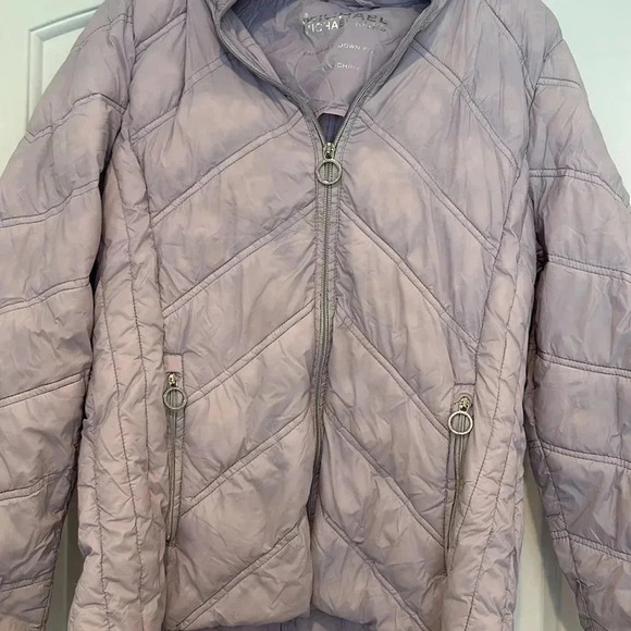Michael Kors Packable Down Filled Lightweight Puffer Quilted Lavender Jacket M - Picture 2 of 7